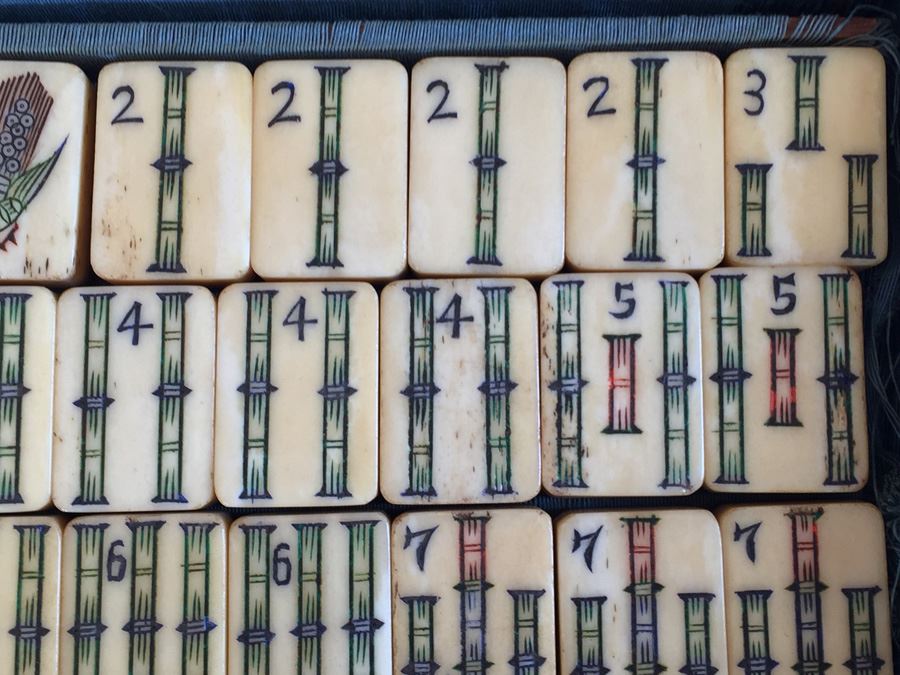 Old Mah Jong Mahjong Game In Carrying Case With Books Mahjongg Chinese Game [Photo 27]