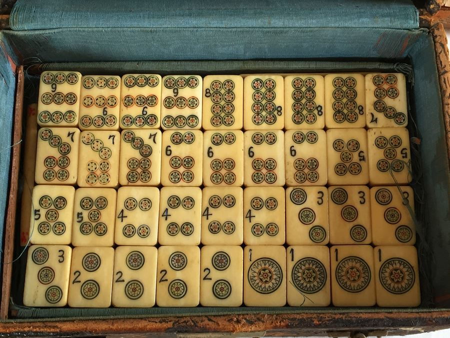 Old Mah Jong Mahjong Game In Carrying Case With Books Mahjongg Chinese Game [Photo 30]