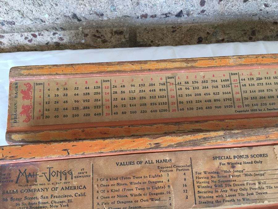 Old Mah Jong Mahjong Game In Carrying Case With Books Mahjongg Chinese Game [Photo 10]