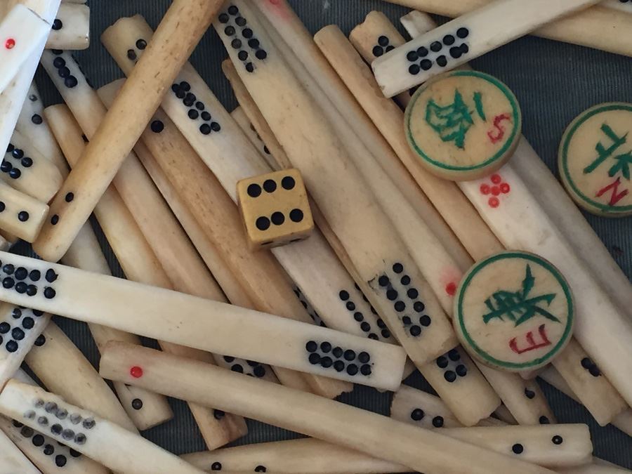 Old Mah Jong Mahjong Game In Carrying Case With Books Mahjongg Chinese Game [Photo 44]