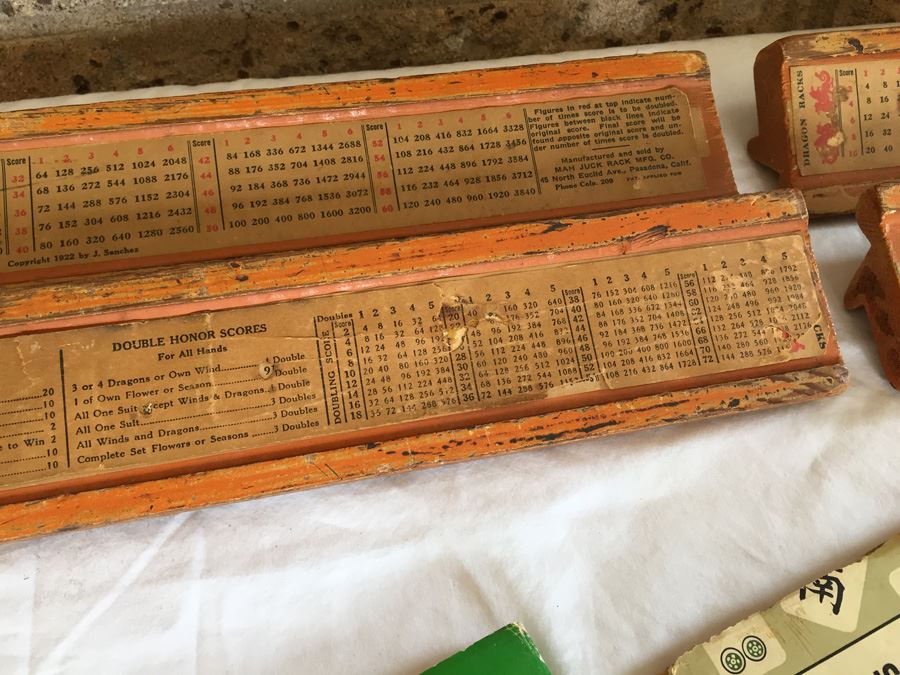 Old Mah Jong Mahjong Game In Carrying Case With Books Mahjongg Chinese Game [Photo 8]