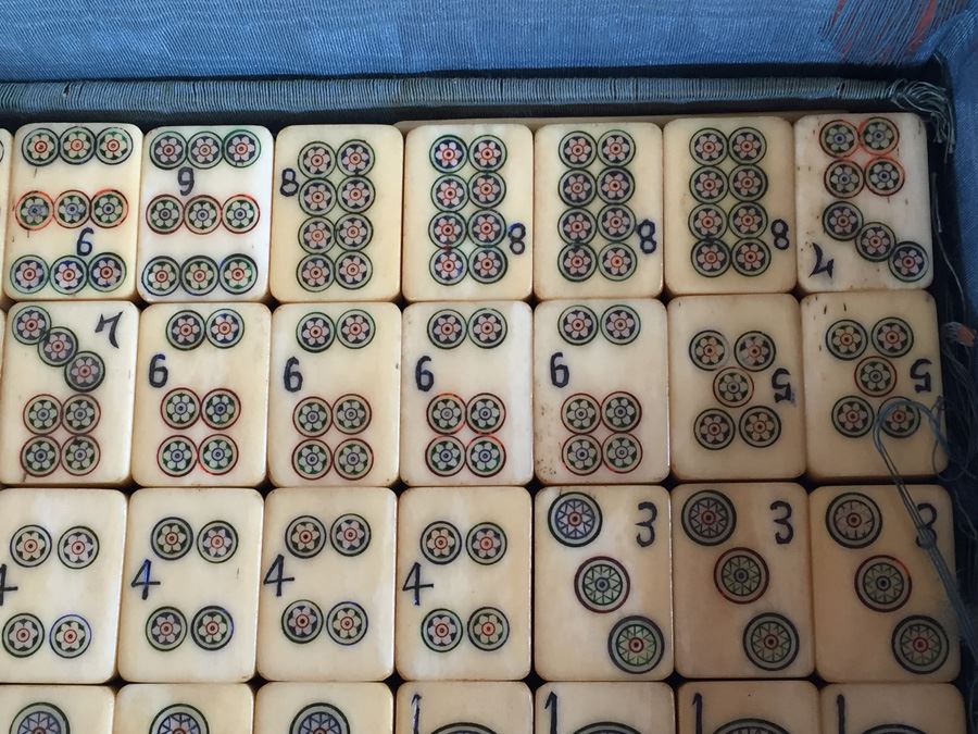Old Mah Jong Mahjong Game In Carrying Case With Books Mahjongg Chinese Game [Photo 32]