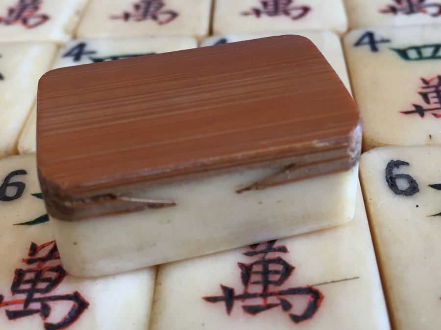 Old Mah Jong Mahjong Game In Carrying Case With Books Mahjongg Chinese Game [Photo 25]