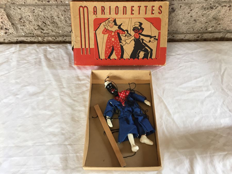 Marionettes American Crayon Co Black Puppet In Original Box [Photo 2]