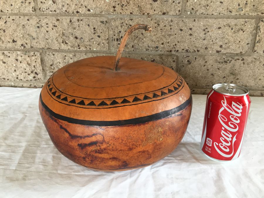 Hand Painted Gourd By David Baer Redlands, CA