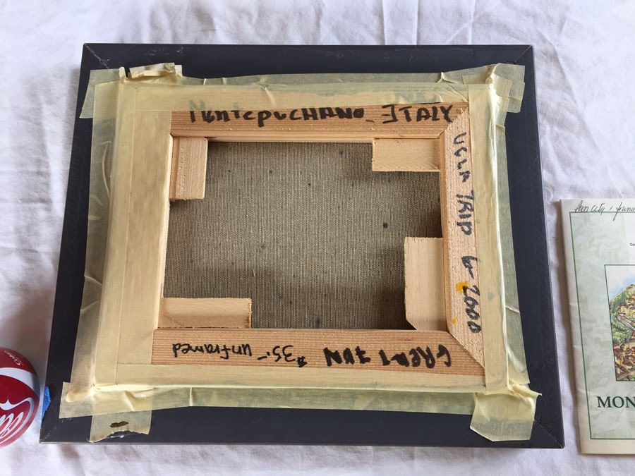 Original Signed Oil Painting Of Italian Landscape With Sunflowers Montepulciano Italy In Nice Frame [Photo 7]