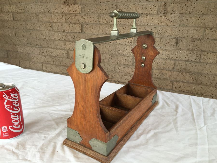 Antique English Tantalus (Liquor Decanter Holder) London England Without Decanters Lockable Liquor Caddy [Photo 9]