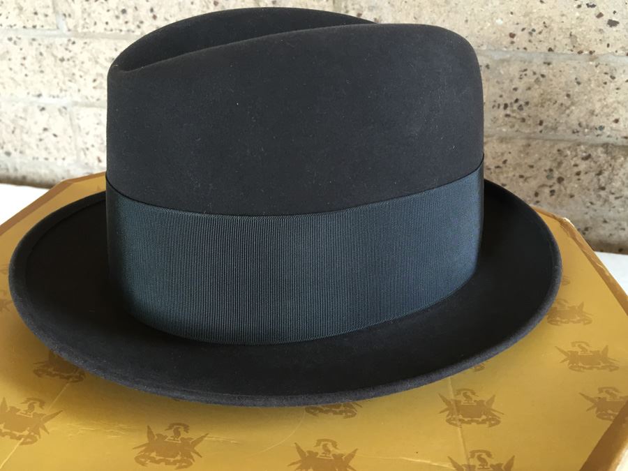 1950's Knox New York Fedora Hat In Original Box Size 7 1/8