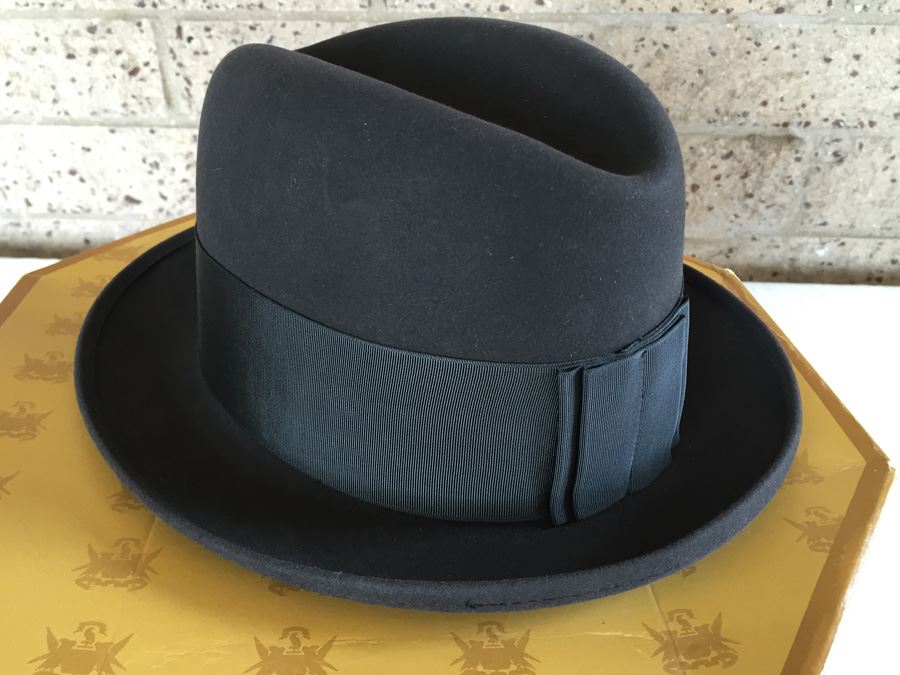 1950's Knox New York Fedora Hat In Original Box Size 7 1/8