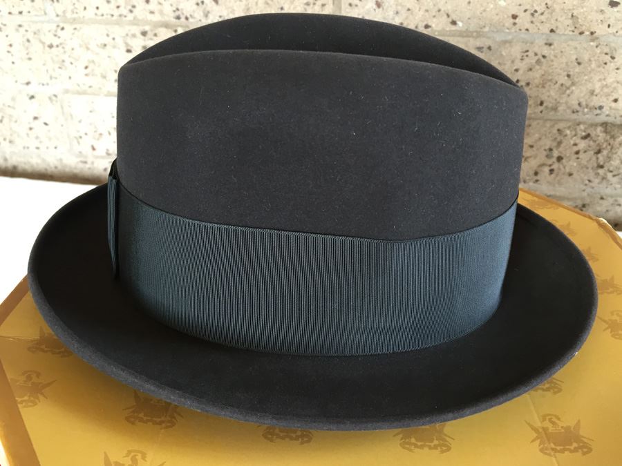 1950's Knox New York Fedora Hat In Original Box Size 7 1/8