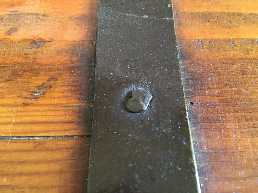 Early American Pine Blanket Chest With Original Hardware And Strapping [Photo 13]