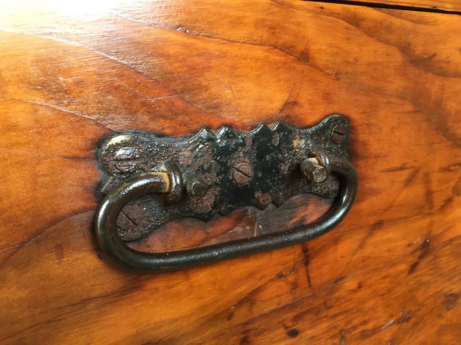 Early American Pine Blanket Chest With Original Hardware And Strapping [Photo 9]