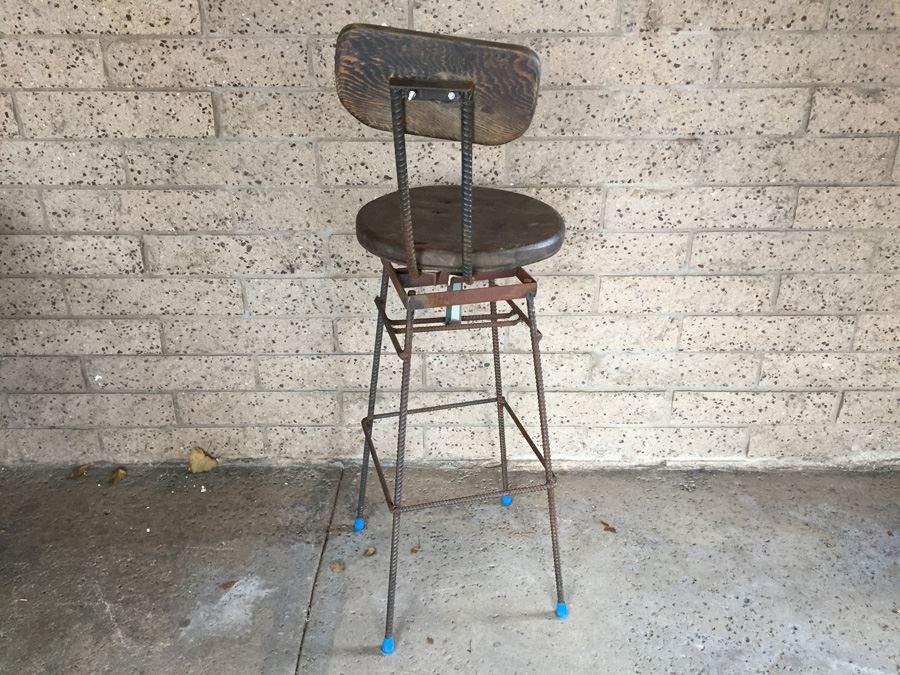 Custom Design Industrial Bar Stool Constructed From Rebar Metal [Photo 2]