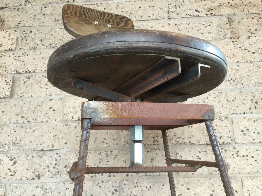 Custom Design Industrial Bar Stool Constructed From Rebar Metal [Photo 3]