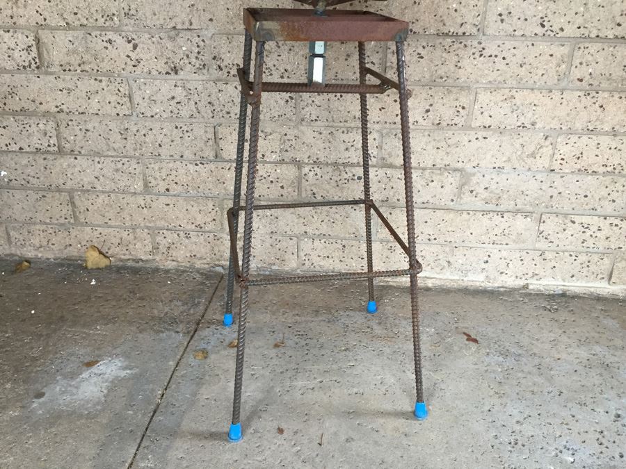 Custom Design Industrial Bar Stool Constructed From Rebar Metal [Photo 7]