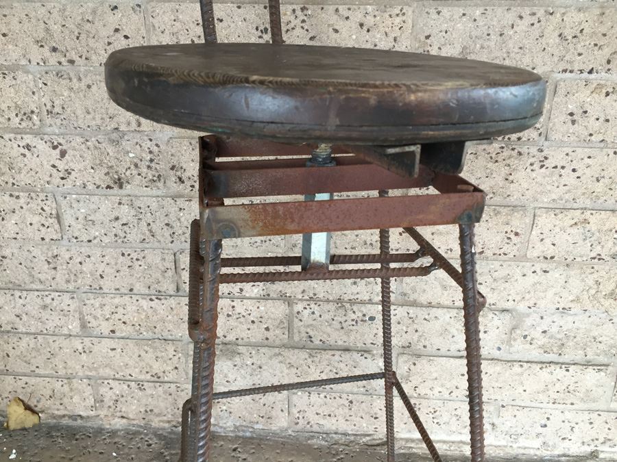 Custom Design Industrial Bar Stool Constructed From Rebar Metal [Photo 6]