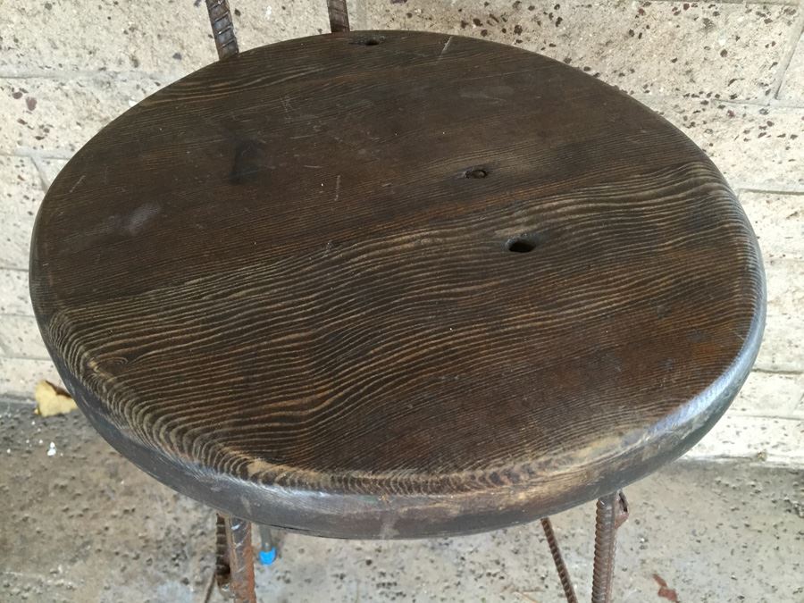 Custom Design Industrial Bar Stool Constructed From Rebar Metal [Photo 4]
