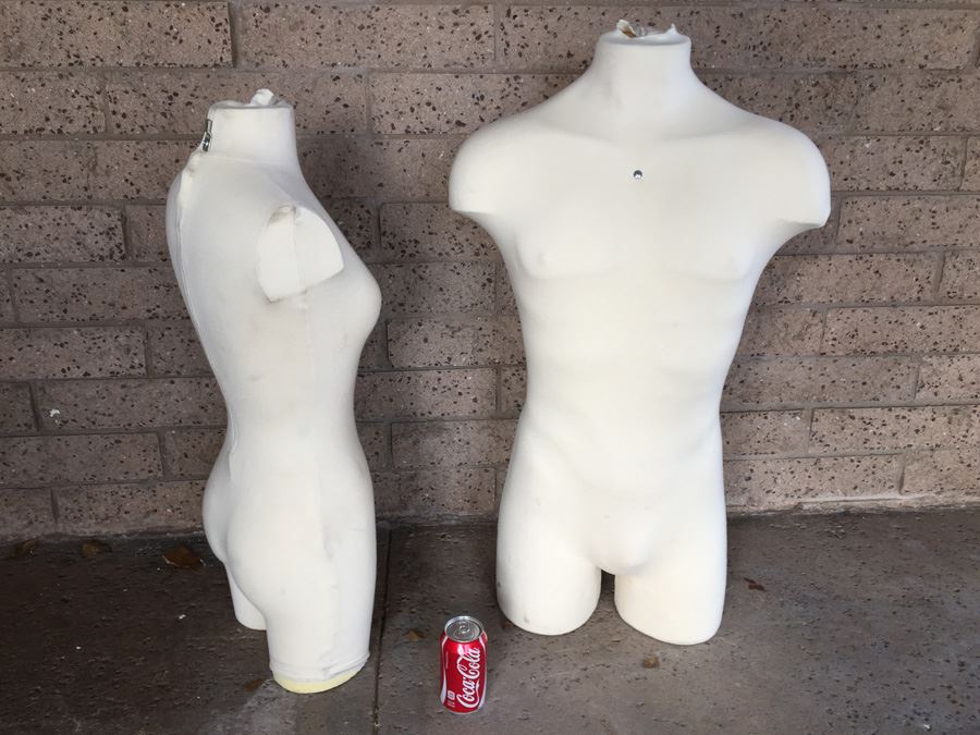 Pair Of Fabric Covered Body Mannequins [Photo 1]