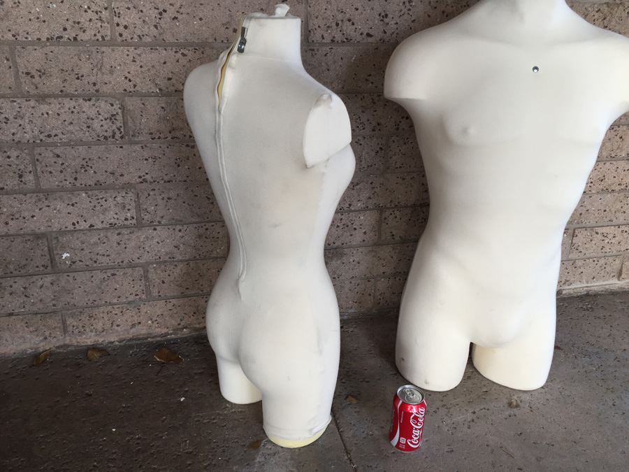 Pair Of Fabric Covered Body Mannequins [Photo 2]
