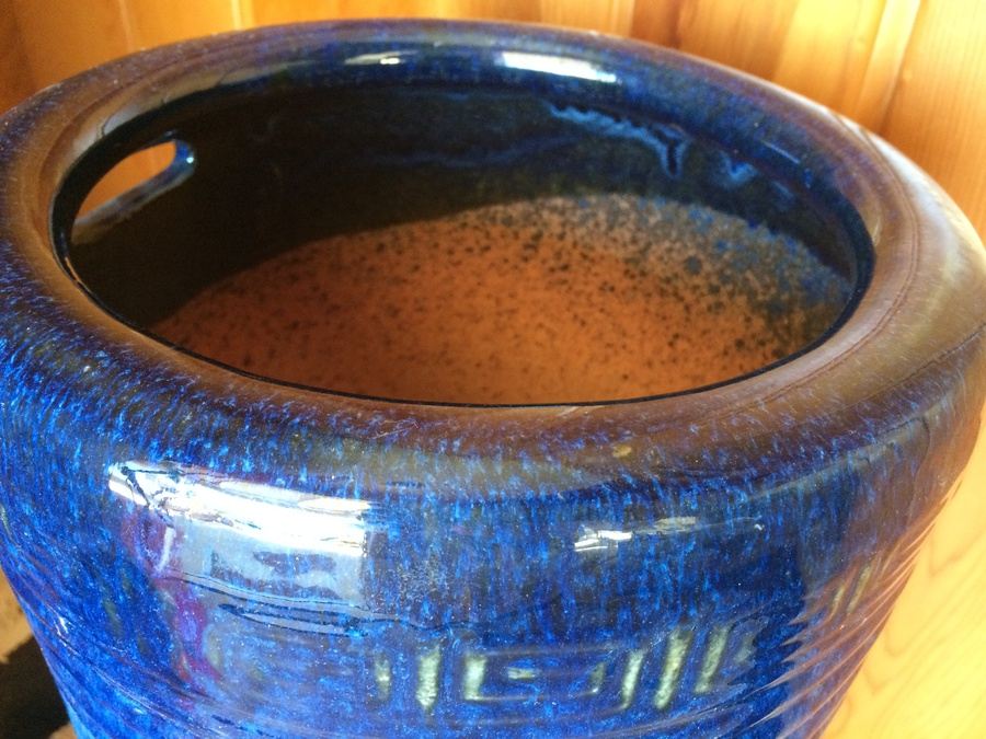 Blue Glaze Pottery Umbrella Stand [Photo 3]