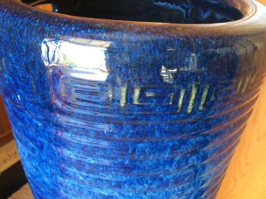 Blue Glaze Pottery Umbrella Stand [Photo 2]
