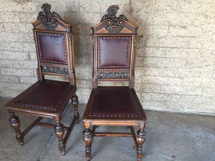 Nicely Carved Ornate Antique Chairs Estimate $250 Each [Photo 4]