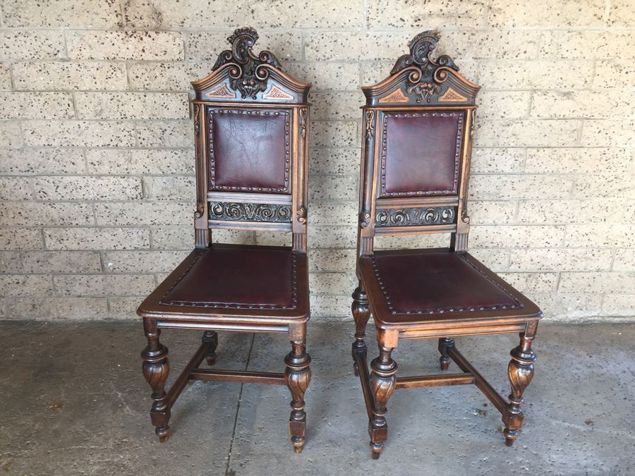 Nicely Carved Ornate Antique Chairs Estimate $250 Each [Photo 1]