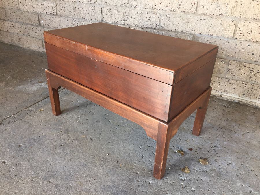 Old Silverware Box With Custom Stand Use As Coffee Or Side Table [Photo 7]