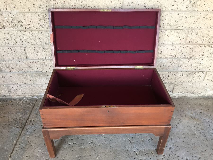 Old Silverware Box With Custom Stand Use As Coffee Or Side Table [Photo 3]