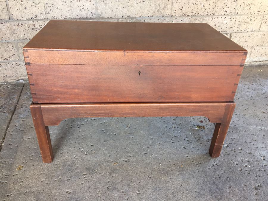 Old Silverware Box With Custom Stand Use As Coffee Or Side Table [Photo 1]
