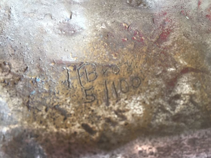 American Silvered-Metal Sculpture On Marble Base Of Horse & Cowboy Titled 'Classic Ride' Signed H. Bros Limited Edition 5/100 Estimate $700-$900 [Photo 16]