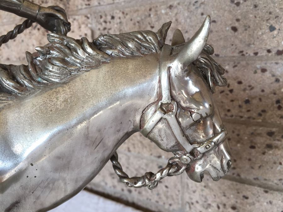 American Silvered-Metal Sculpture On Marble Base Of Horse & Cowboy Titled 'Classic Ride' Signed H. Bros Limited Edition 5/100 Estimate $700-$900 [Photo 18]