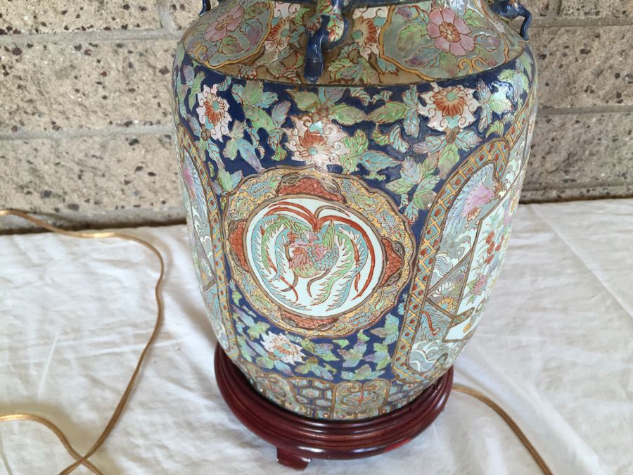 Vintage Chinese Famile Rose Lamp Stunning [Photo 3]