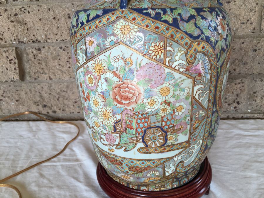 Vintage Chinese Famile Rose Lamp Stunning [Photo 2]