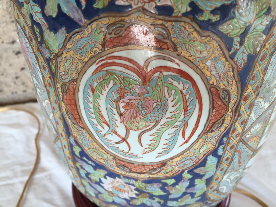 Vintage Chinese Famile Rose Lamp Stunning [Photo 8]