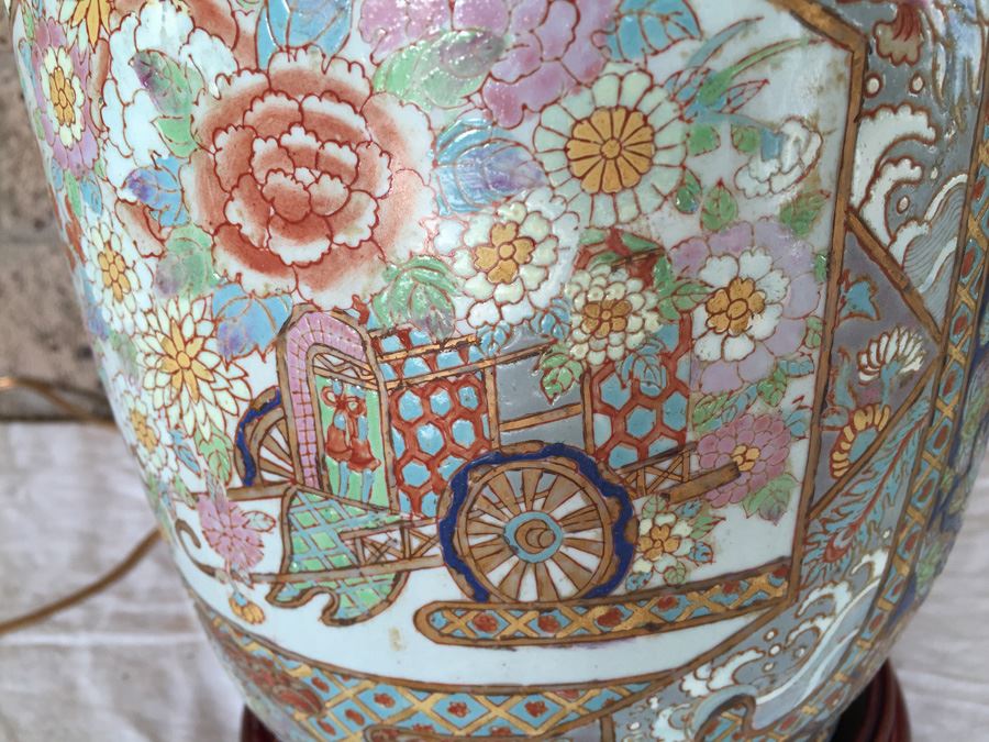 Vintage Chinese Famile Rose Lamp Stunning [Photo 5]