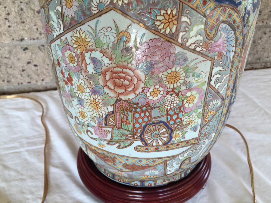 Vintage Chinese Famile Rose Lamp Stunning [Photo 11]