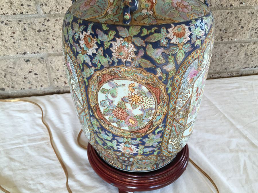 Vintage Chinese Famile Rose Lamp Stunning [Photo 12]
