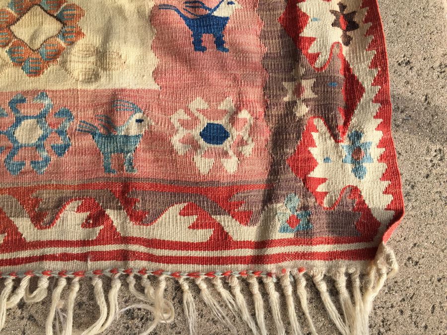 Hand Woven Wool Tribal Area Rug In Neutral Colors [Photo 10]