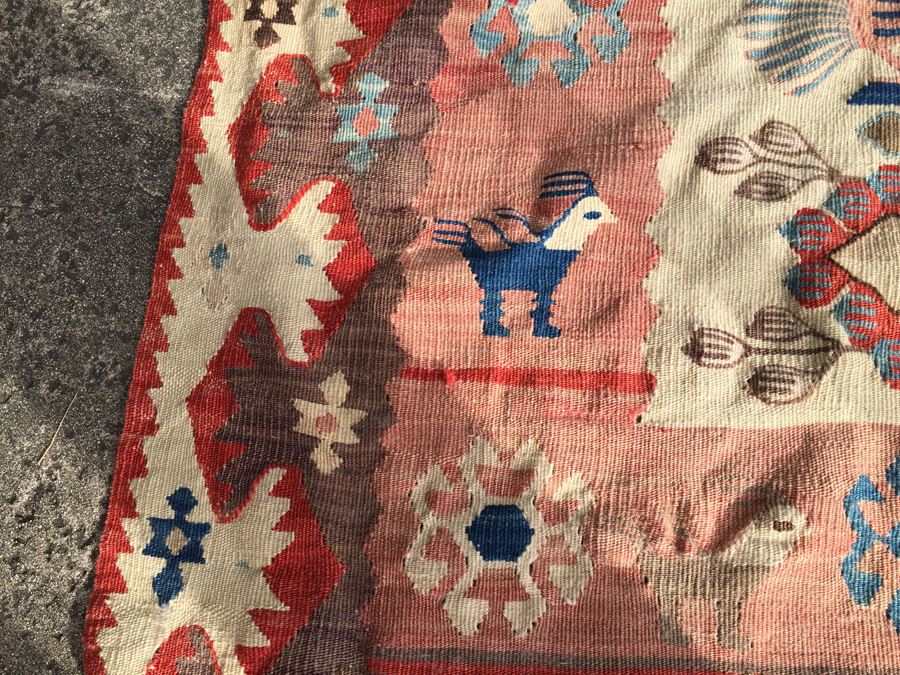 Hand Woven Wool Tribal Area Rug In Neutral Colors [Photo 2]