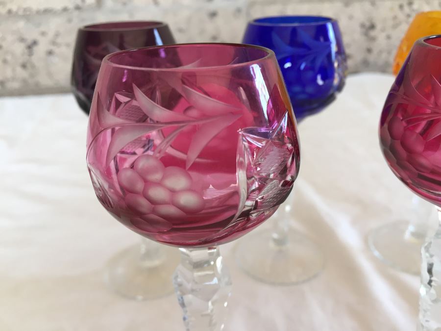 Multi Color Cut Crystal Fancy Bohemian Stemware Glasses [Photo 4]