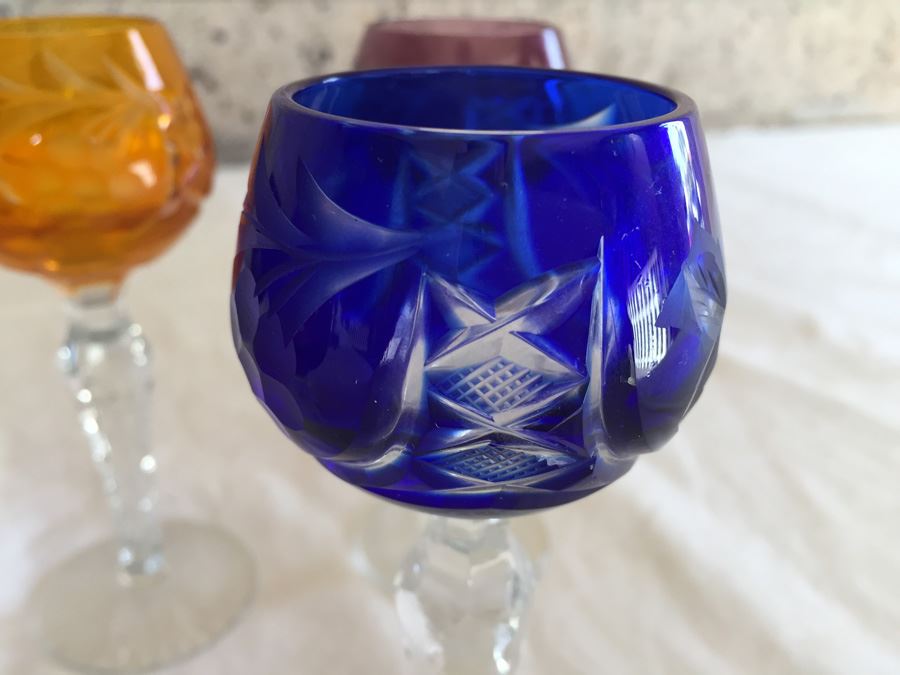 Multi Color Cut Crystal Fancy Bohemian Stemware Glasses [Photo 6]