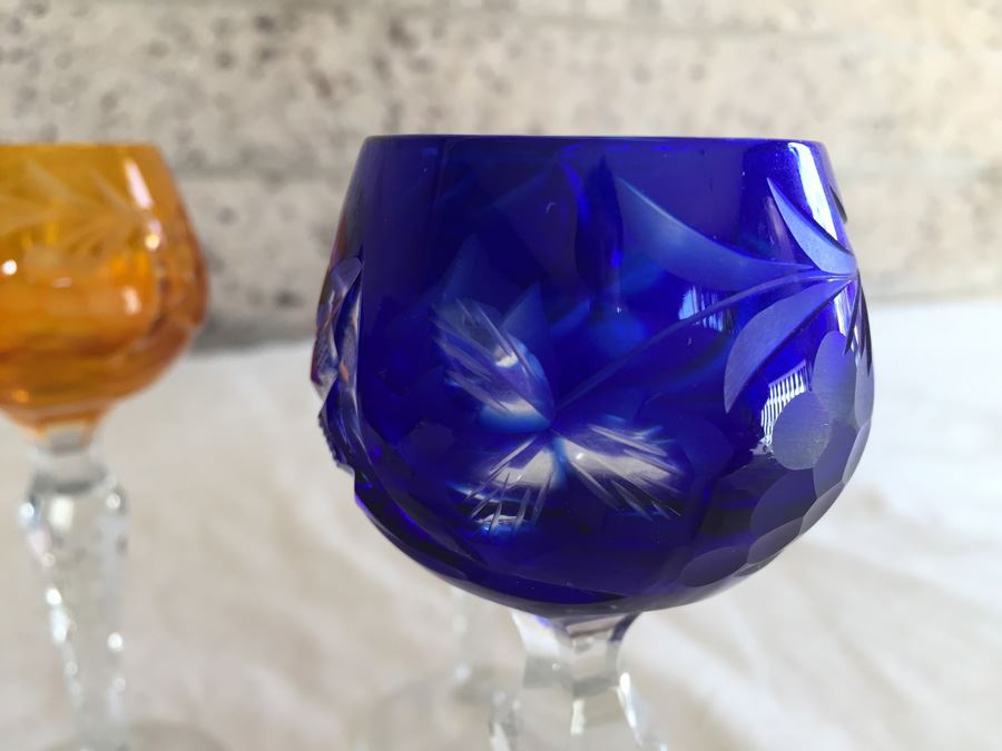 Multi Color Cut Crystal Fancy Bohemian Stemware Glasses [Photo 7]