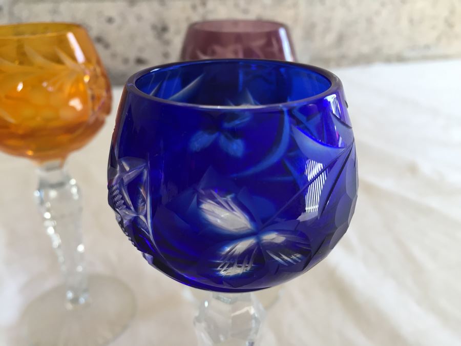 Multi Color Cut Crystal Fancy Bohemian Stemware Glasses [Photo 5]
