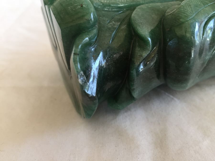 Stunning Nicely Carved JADE Chinese Elder Statue With Custom Carved Wooden Stand [Photo 29]