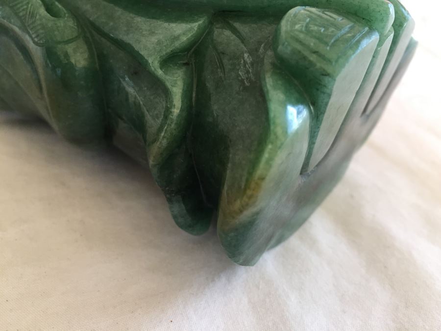 Stunning Nicely Carved JADE Chinese Elder Statue With Custom Carved Wooden Stand [Photo 31]