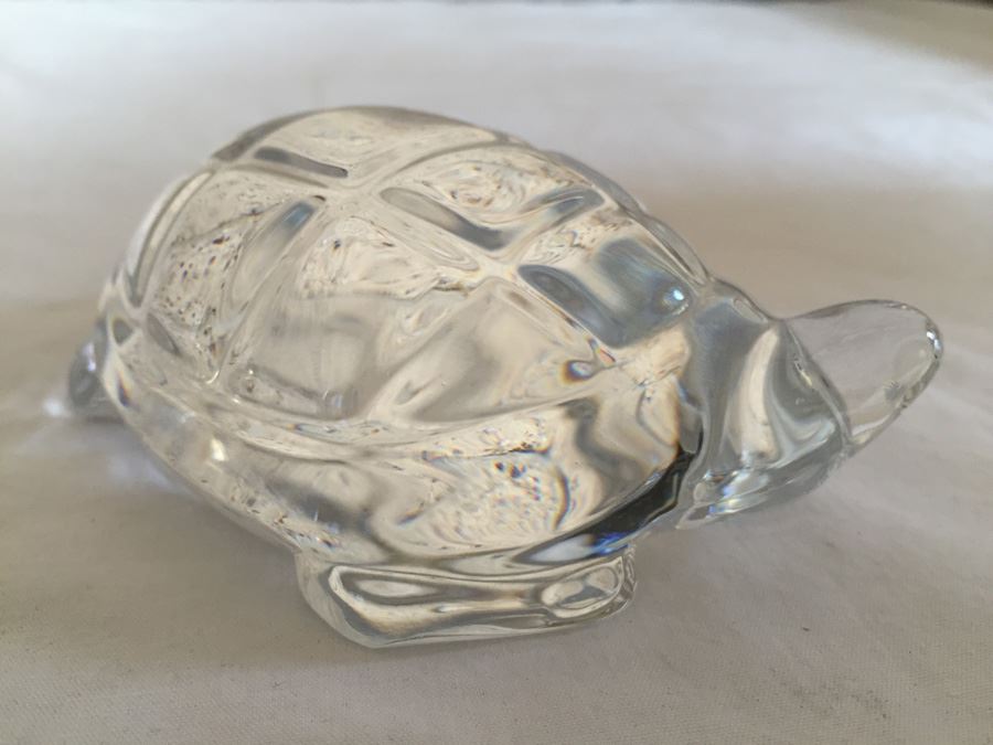 Vintage Bacarat Crystal Turtle Figurine