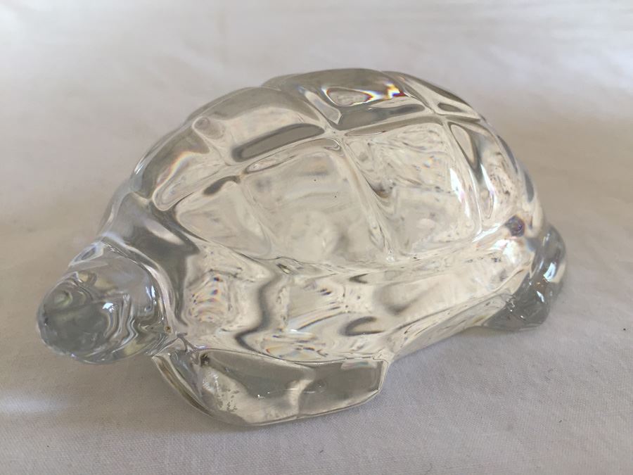 Vintage Bacarat Crystal Turtle Figurine