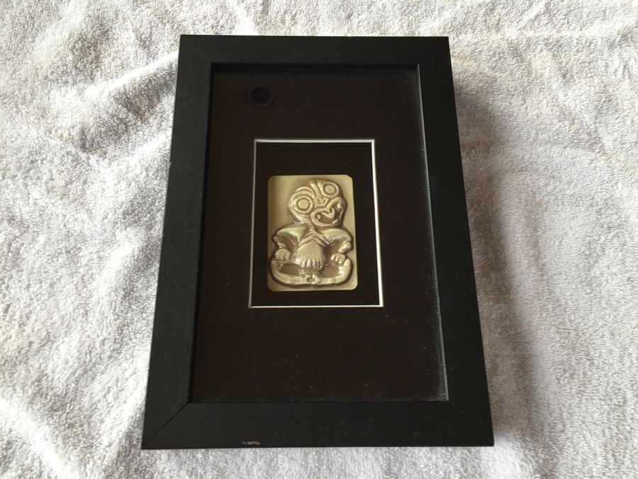 Framed Sterling Silver TIKI (Hei Tiki) By Watea Arts & Design Auckland New Zealand