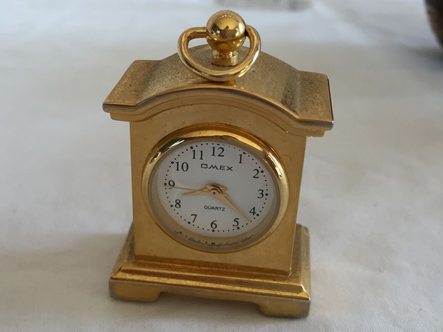 Collectible Lot Includes Pair Of Turtle Desk Bells, Miniature Clock, Egg Carving And Sydney Australia Paperweight Estimate $300+ [Photo 15]